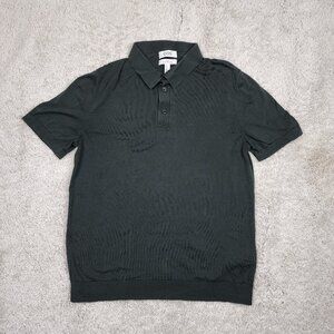 COS Mens Silk Polo Slim Fit Forest Dark Green Mens Size Large L/G Soft cotton